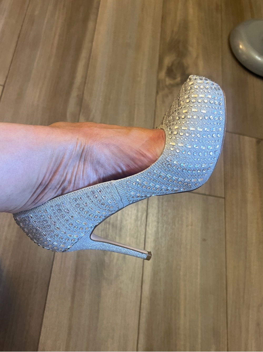 Lauren Lorraine Crystal-Studded Pointed Pumps in Ivory